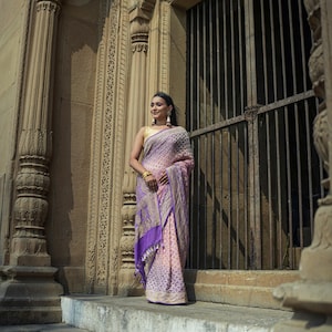 Khaddi Georgette Bandhini Saree