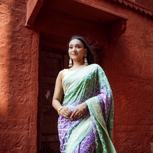 Khaddi Georgette Bandhini Saree