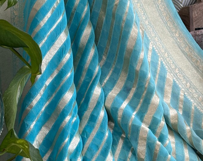 Pink Shaded Georgette Bandhani Banarasee Saree main image 1