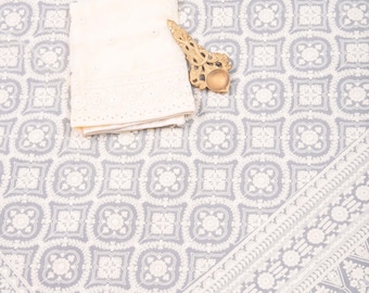 Chikankari embroidery with sequins on georgette - cream