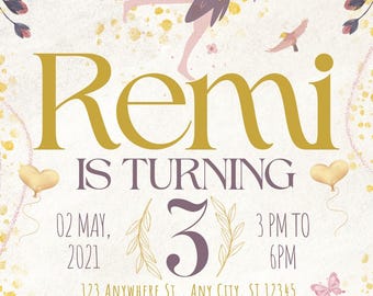 魔法の妖精の誕生日パーティー招待状