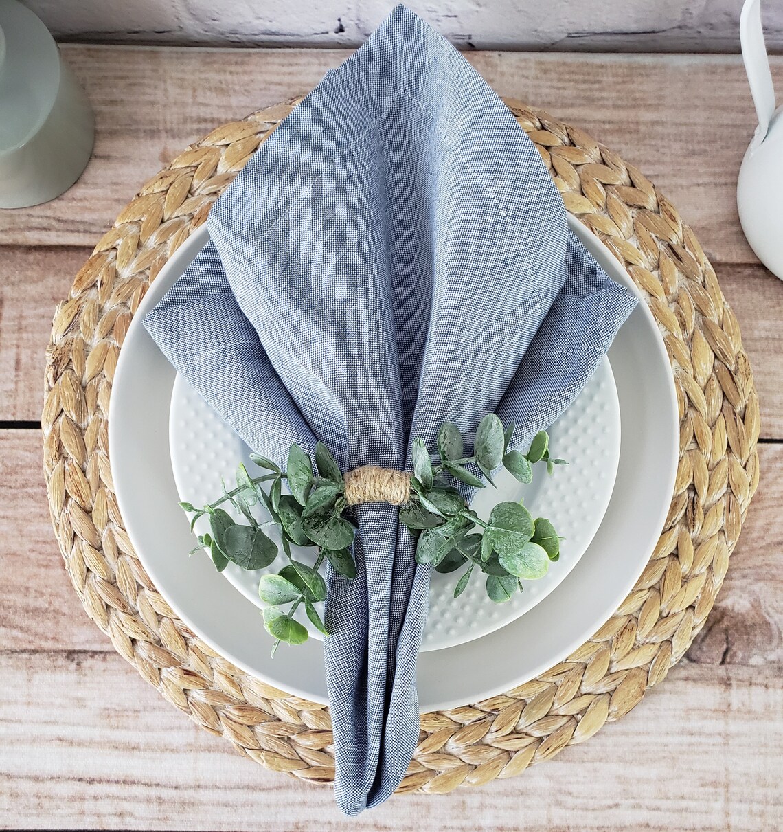 Farmhouse Napkin Rings Modern Farmhouse Kitchen Decor Greenery Etsy