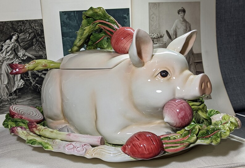 Fitz & Floyd French Market Pig Soup Tureen Complete in Etsy