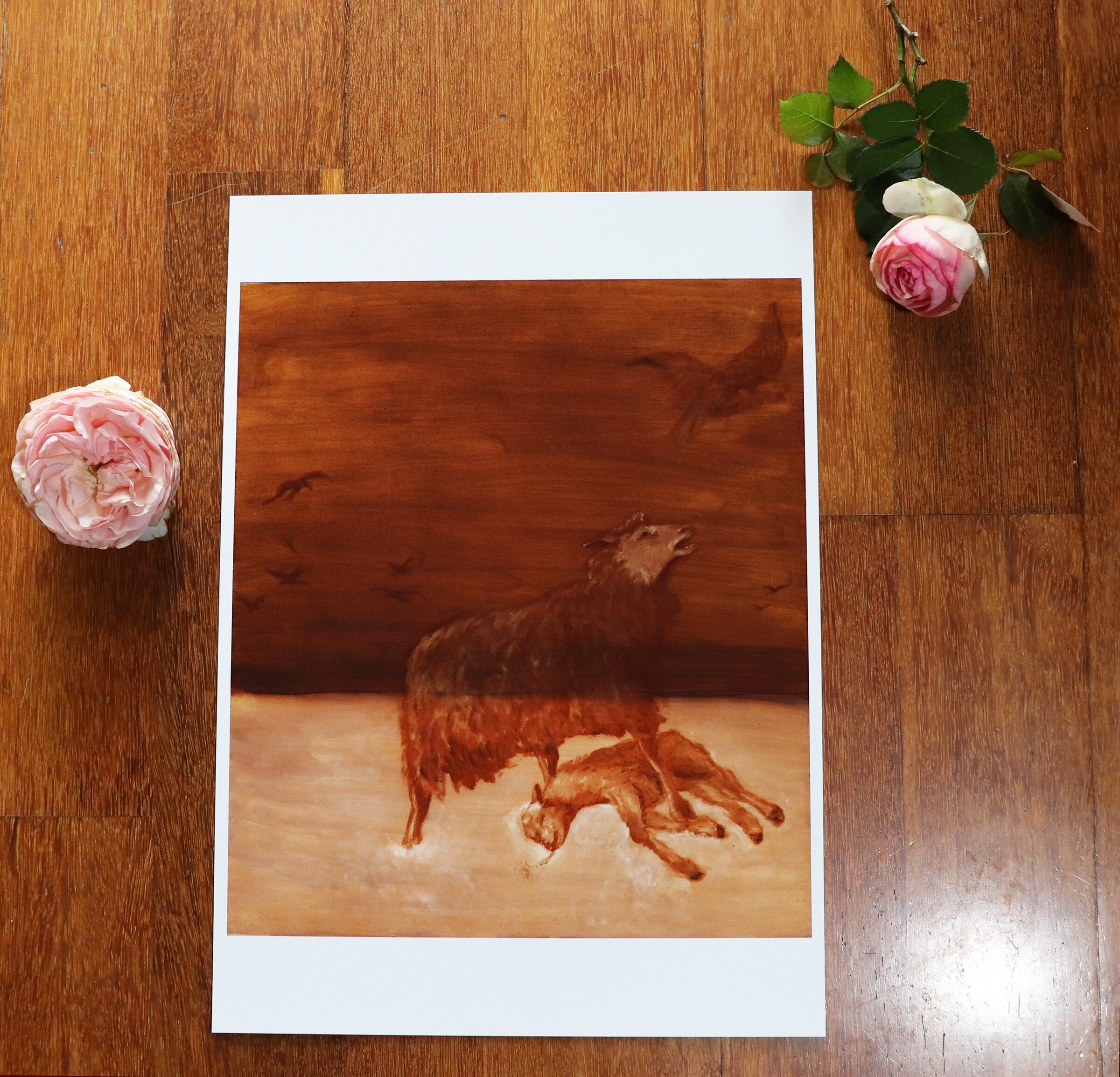 Sheep Mourning Child Oil Painting Anguish Etsy