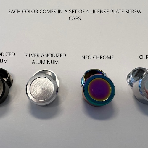 Set of 4 License Plate / Frame Screw or Bolt Covers / Cap for Car Truck SUV Motorcycles - Great Gift!