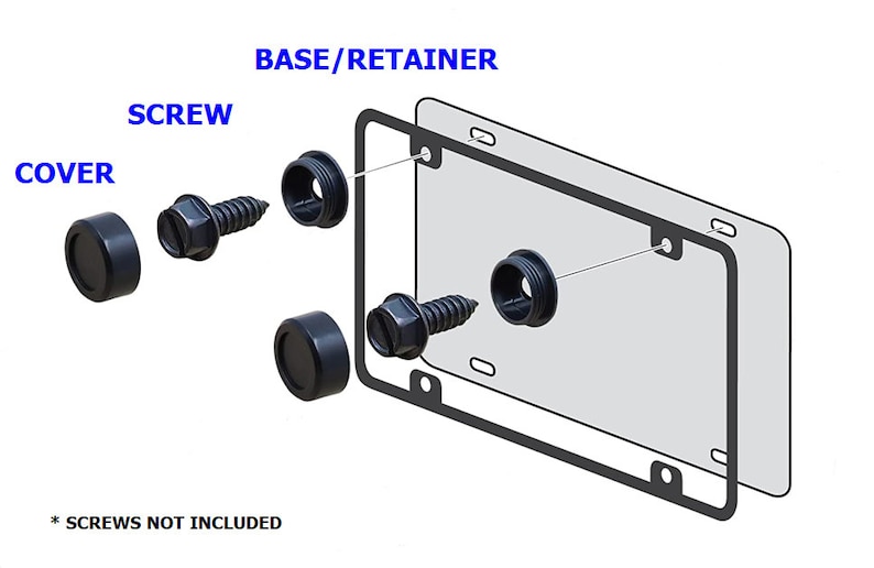 License Plate Frame Screw Cover Caps for Car Truck SUV Etsy