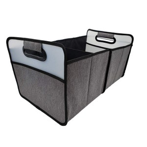 Dual Bin Collapsible Storage Container Bin Organizers - Great for Car Trunks - Remove Clutter - Groceries, Toys, Sporting Equipment, Etc.