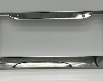 Pack of 2 - Durable Stainless Steel 2-Hole License Plate Frame