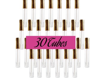 30pc: 10ML empty gold lip gloss tubes