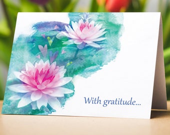 Gratitude Notecards (set of 10) Blank Note Cards - Folded Cards with Envelopes