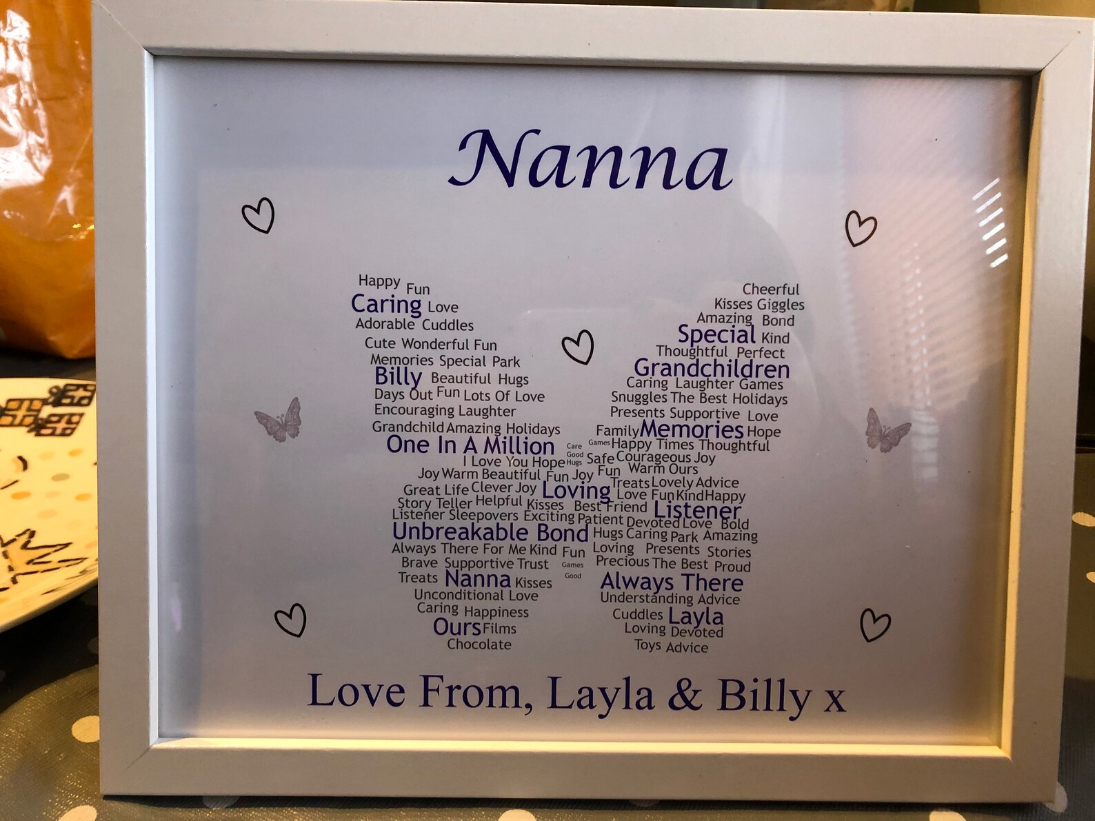 Personalised Nanny Word Art Word Wall Art Birthday Gift Etsy