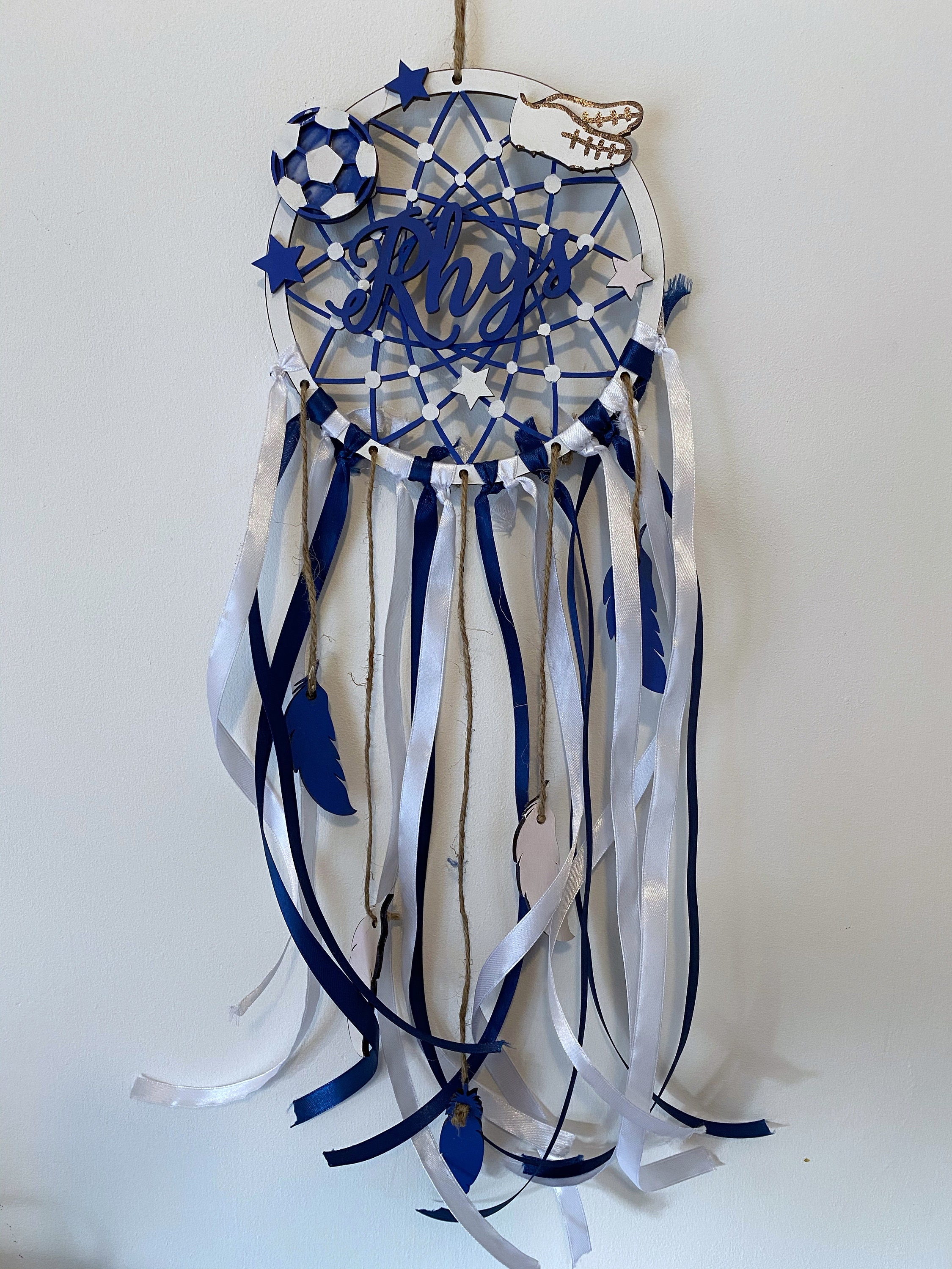 Receptor de sueños temático de fútbol dreamcatcher de madera | Etsy