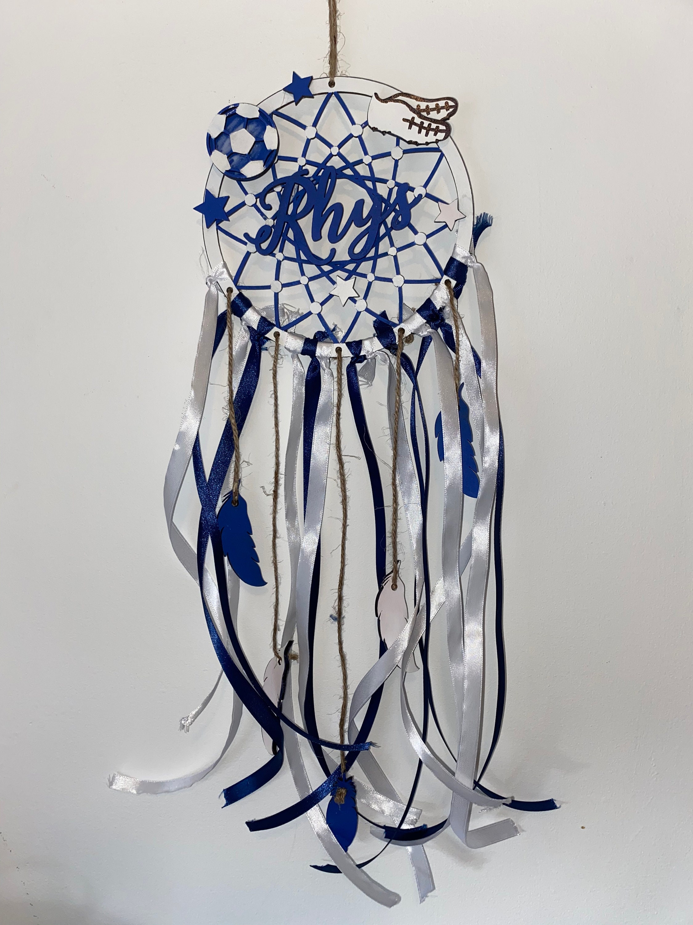 Receptor de sueños temático de fútbol dreamcatcher de madera | Etsy