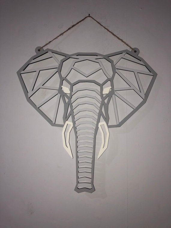Geometric Elephant Geometric Animals Geo Art Christmas Gift - Etsy