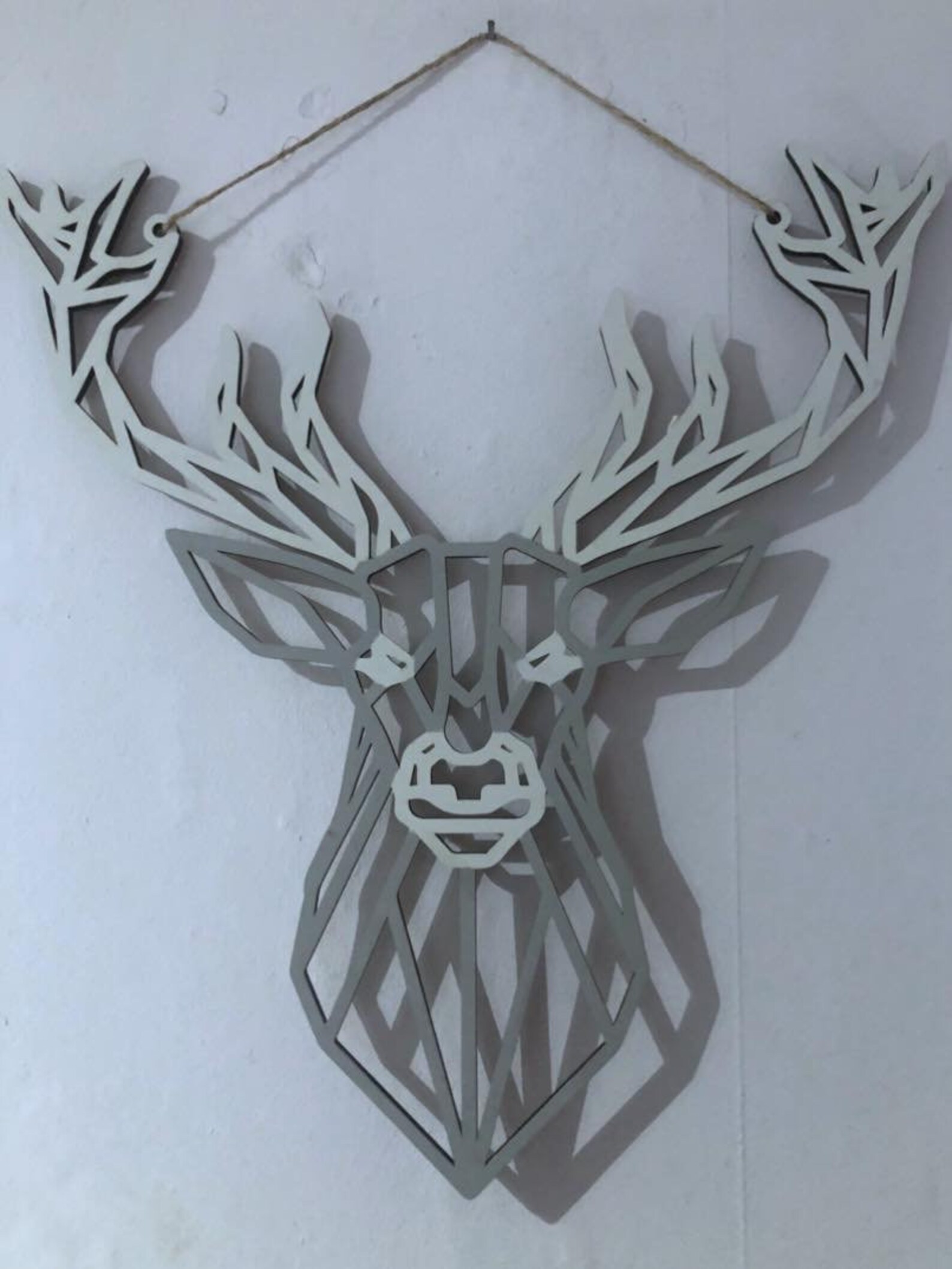 Geometric Stags Head Geometric Stag Wooden Wall Art Home Etsy