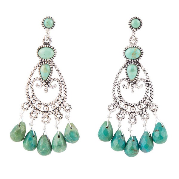 Blue Turquoise Chandelier Earrings