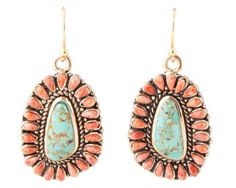 Sedona Turquoise and Sponge Coral Earrings