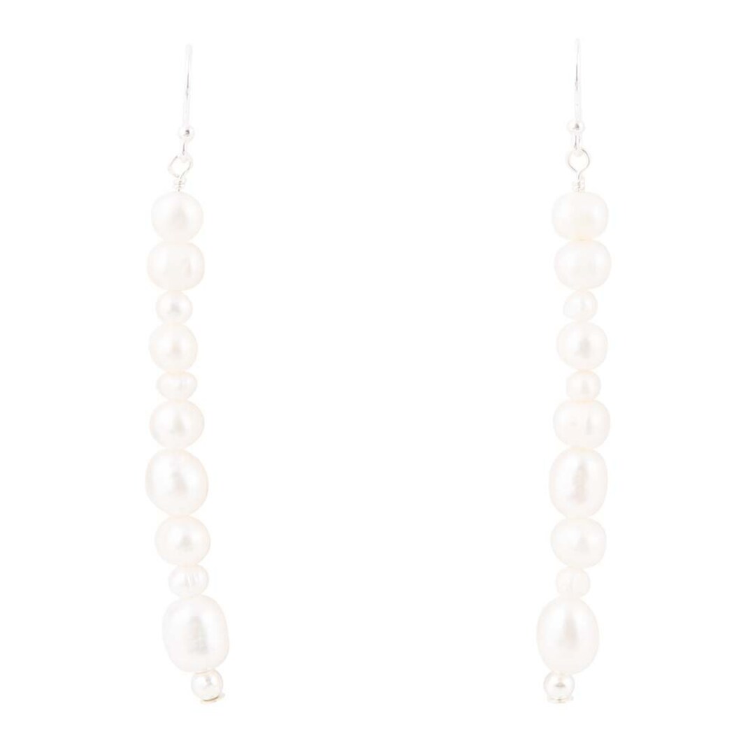 WILD PEARL DROP EARRING - WHITE/SILVER