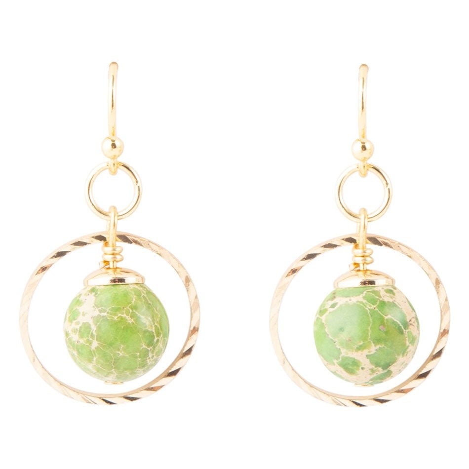 In the Loop Green Jasper Earrings - Etsy In the Loop Green Jasper Earrings - Etsy