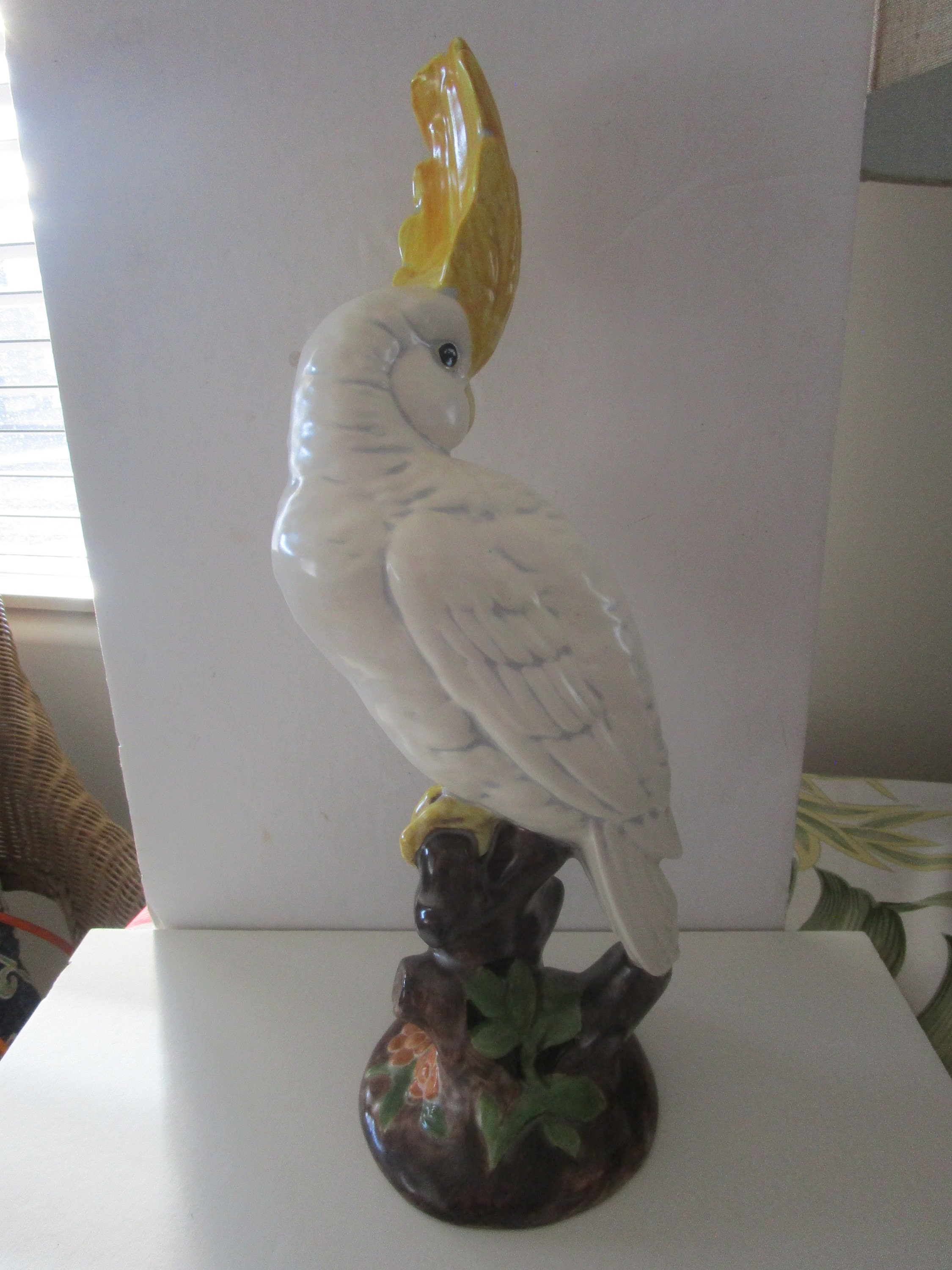 Vintage Ceramic Cockatiel Statue Signed by Artist Etsy