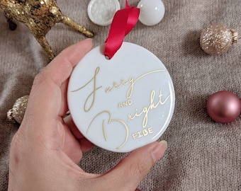 Personalized Pet Ceramic Ornaments | Christmas Decoration | Customized Gifts | Milestone Ornaments | White Ornament | Christmas Gifts |