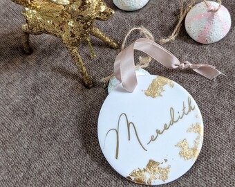 Personalized Name Tag Ceramic Ornaments | Christmas Decoration | Customized Gifts | Milestone Ornament | Christmas Gift Tags