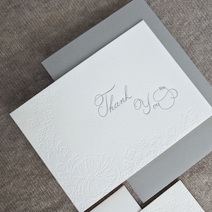 Lettrepress Carte de remerciement | Cartes de remerciement | | de carte postale de remerciement | de la carte de remerciement florale cartes de vœux | Carte de remerciement minimaliste