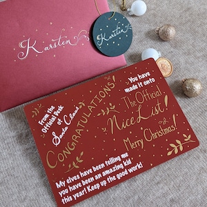 Carta personalizada de Papá Noel / Carta de Papá Noel / Lista de Navidad / Tarjeta de Navidad para niños / Carta de Navidad personalizada
