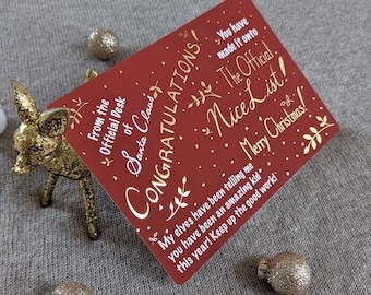 Letter From Santa Card | Letter from Father of Christmas | Christmas Nice List | Children Christmas Card | Customized Xmas Letter
