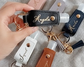 Personalized Hand Sanitizer/Lotion Bottle Holder | Sanitizer Keychain | Christmas Gifts | Customized Stocking Stuffers | Wedding Favour Tags