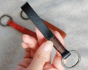 Personalized Leather Keychain | Customized Keyholder | Debossed Genuine Leather Keychain | New Home Owner’s Gift | Couple Gifts | Minimalist