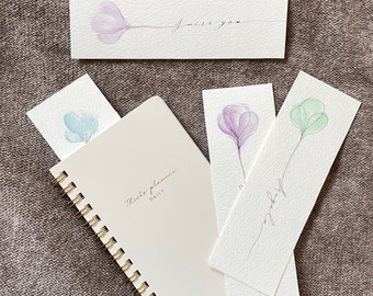 Personalized Watercolour Bookmarks | Christmas Gift Tags | Calligraphy Floral Name Tags | Place Cards | Name Cards | Wedding Favour Card