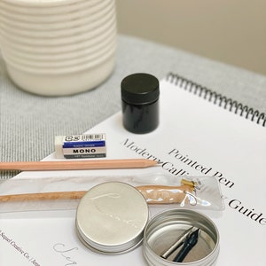 Kit de démarrage de calligraphie moderne pour débutants | Ensemble de pratique de calligraphie | Kit de calligraphie pour débutants | Cadeau d'amant de calligraphie | Cadeau d'artiste