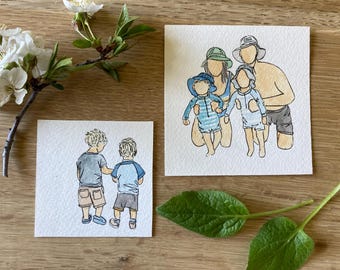 Mini Custom Hand-Painted Watercolor Portrait