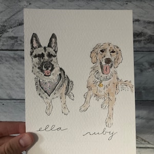 Custom Hand-Painted Watercolor Pet Portrait