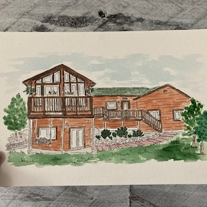 Custom Watercolor Home Portrait 5.0 (126) By AquaPerspective Made by AquaPerspective Shop owned by Kaytlon 2.5 years on Etsy