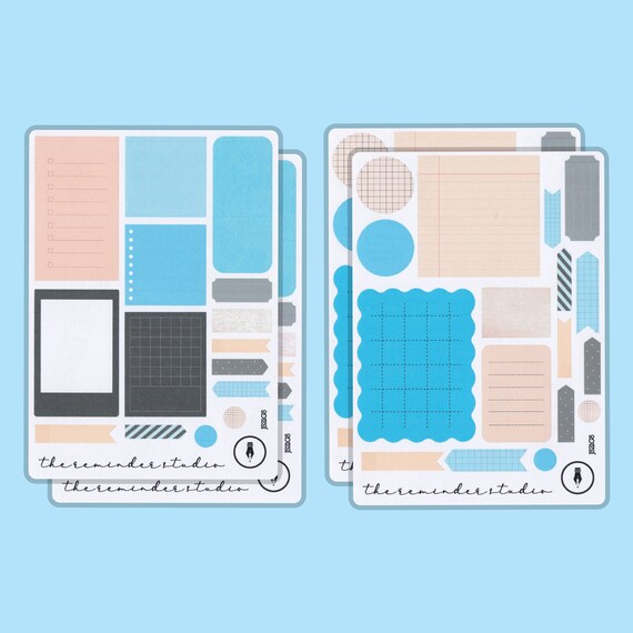 Write On Sticker Planners Scrapbooking Write-On Stickers · 64 Muted Cool Colours · Notes ...