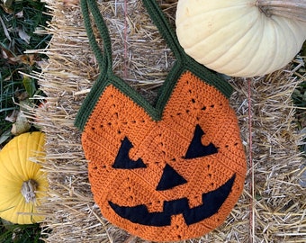 PATTERN- Jack-O-Lantern Crochet Bag