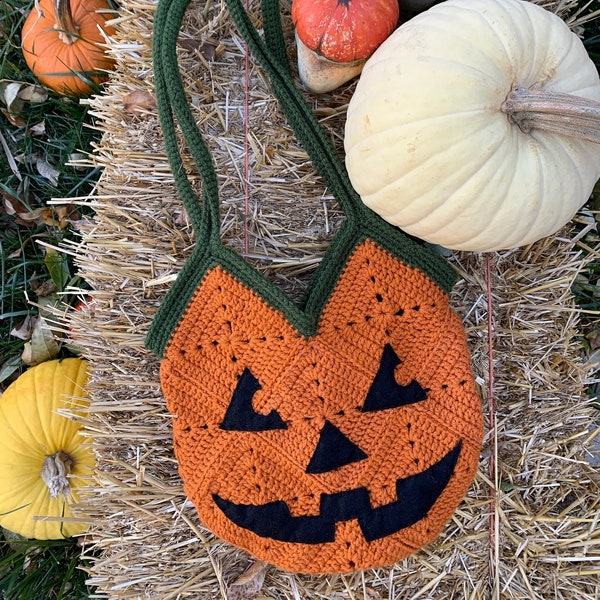 PATTERN- Jack-O-Lantern Crochet Bag