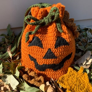 PATTERN- Jack-O-Lantern Drawstring Purse