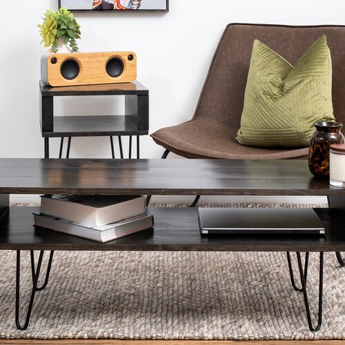 Black Coffee Table Modern Rustic Mid-century Handmade From - Etsy