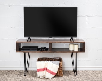 Brown Tv stand, Modern Media unit, Rustic tv table, wood tv stand, custom tv stand