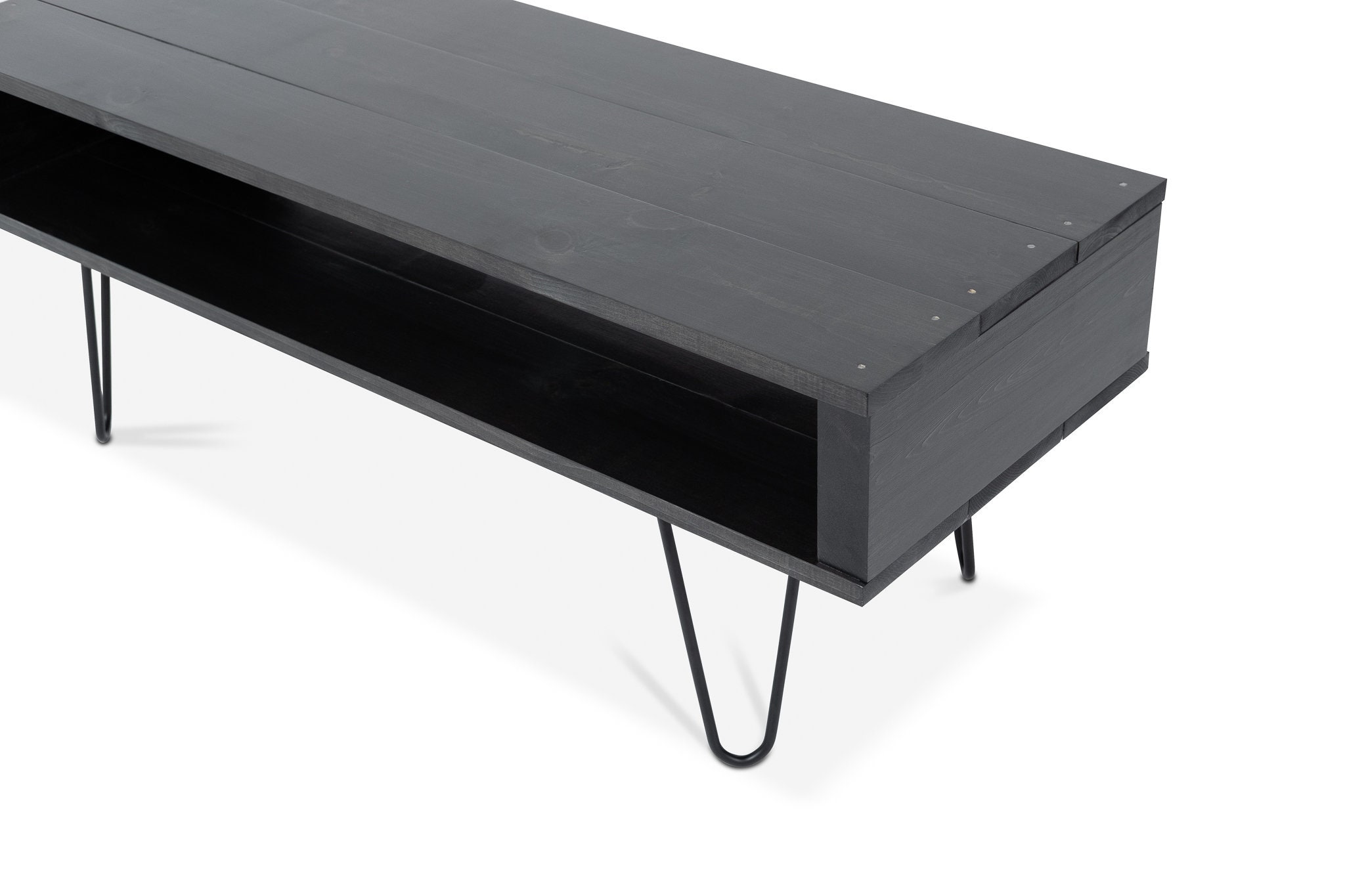 Black coffee table Modern Rustic Midcentury handmade from Etsy