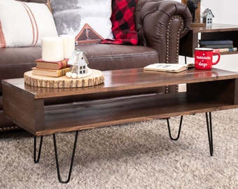 Brown coffee table, Modern coffee table, Mid-century coffee table, Rustic coffee table,wood coffee table, custom coffee table,