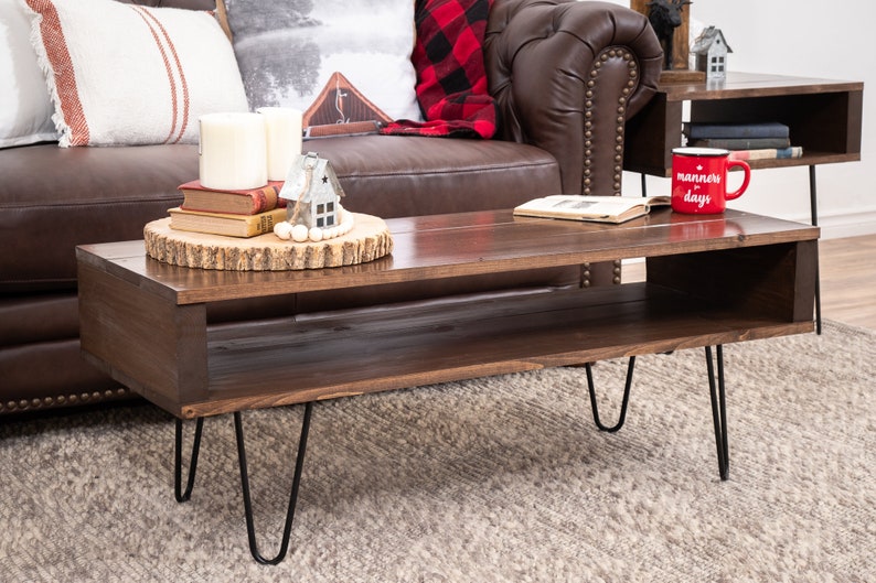 Brown Coffee Table Modern Coffee Table Mid-century Coffee - Etsy