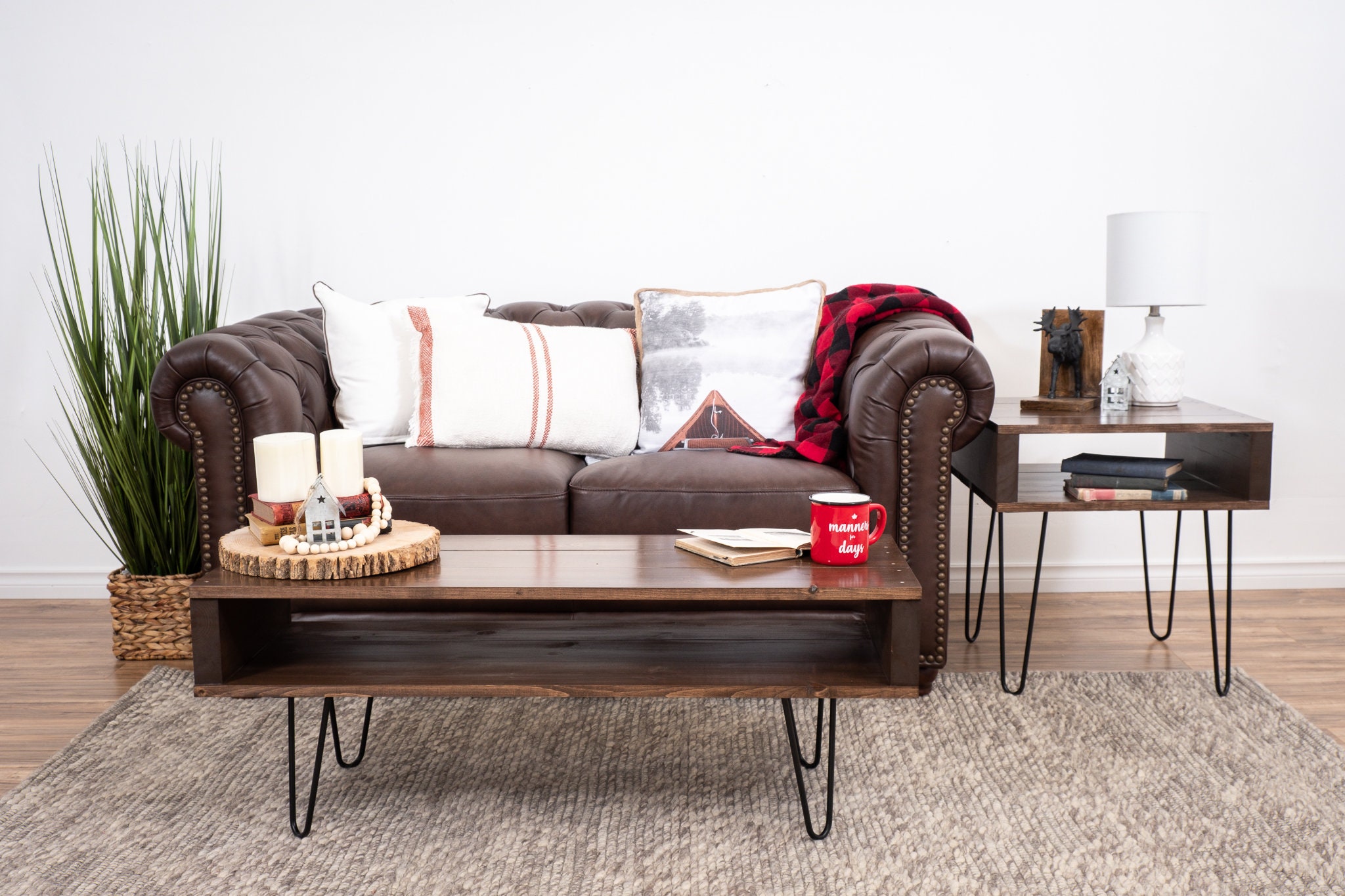 Brown Coffee Table Modern Coffee Table Mid-century Coffee - Etsy