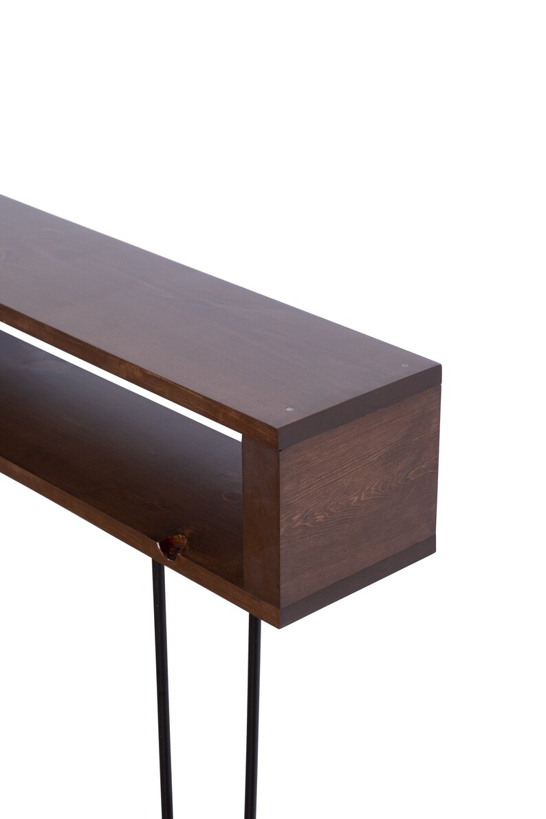 Brown Narrow Console Table Brown Entryway Table Handmade Etsy