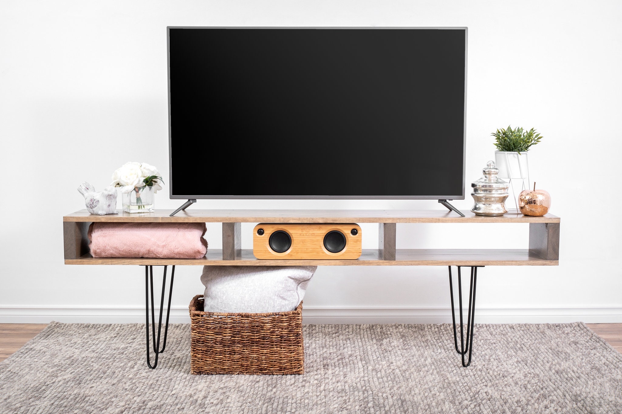 Beige Tv stand Modern Media unit Midcentury stand Rustic Etsy