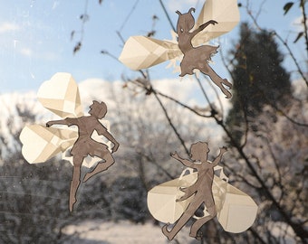 Dancing Snowflake Fairies Window Art