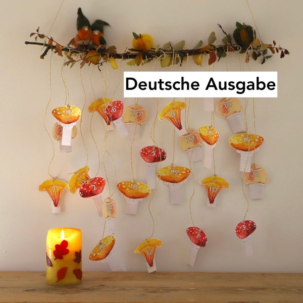 Adventskalender (Pilz) zum Ausdrucken